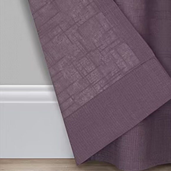 Fieldcrest Arden Solid Cotton Sheer Grommet Top Single Curtain Panel-purple - Picture 4 of 4